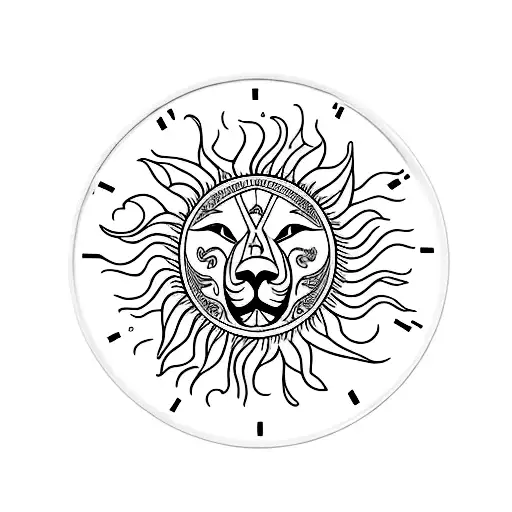 Lion Sun Clock Rose