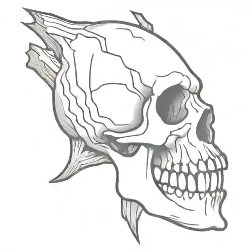 Skull Mouth Full Fire Wood