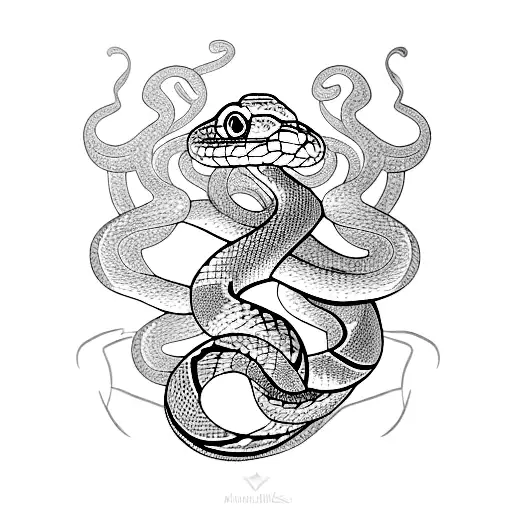 Snake With Color With Background