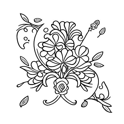 Book With Lily Of The Valley And Larkspur Bouquet