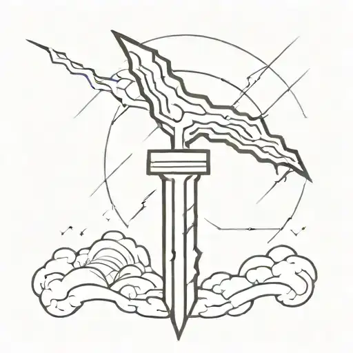 Mjolnir Shooting Lightning At A Semicolon From The Tip