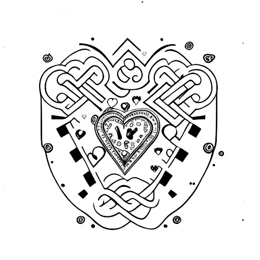 Stylise Number 19222 With Love Elements For Couple