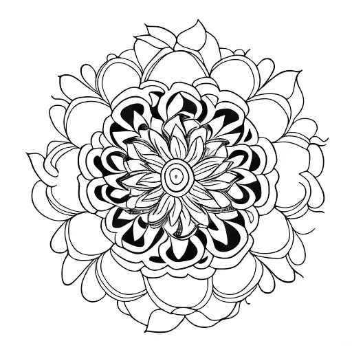 Different Flower Species Mandala Simple