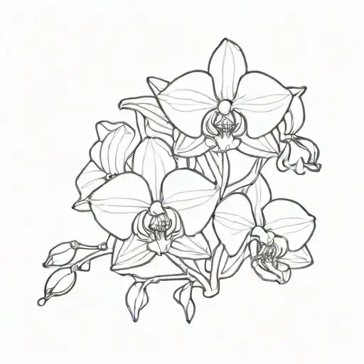 Orchid Simple Outline