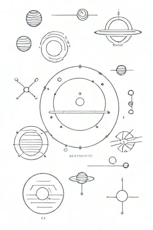 Symbols Of The Elements Of The Solar System Arranged In Order Of Distance From The Sun
