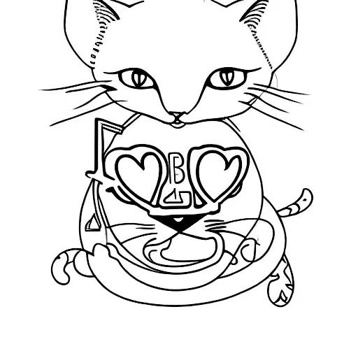 Cat Heart And Girlfried's Name Gigi