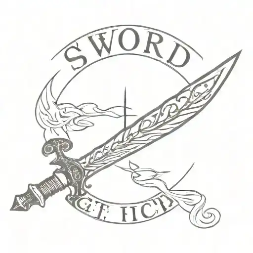 Sword With The Inscription Get Rich In Gothic Style