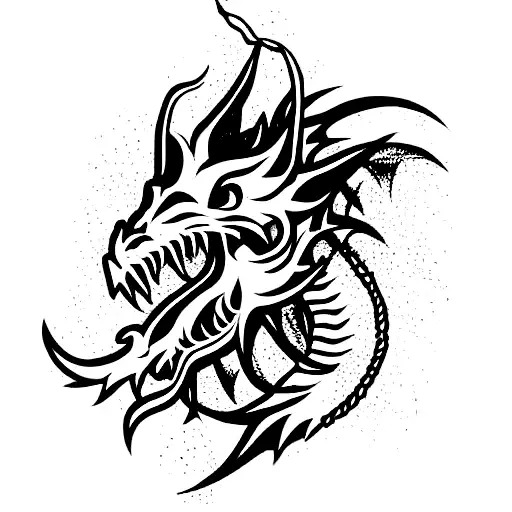 A Dragon With A Sword In Its Teeth