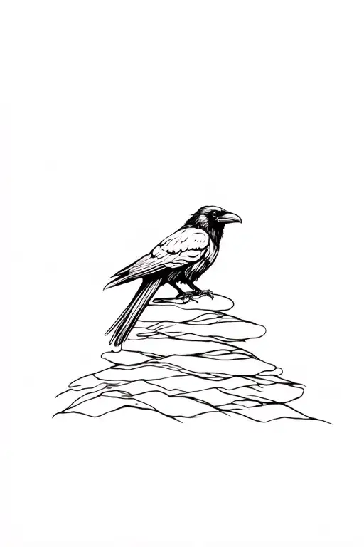 2 Raven Perched On A Stack