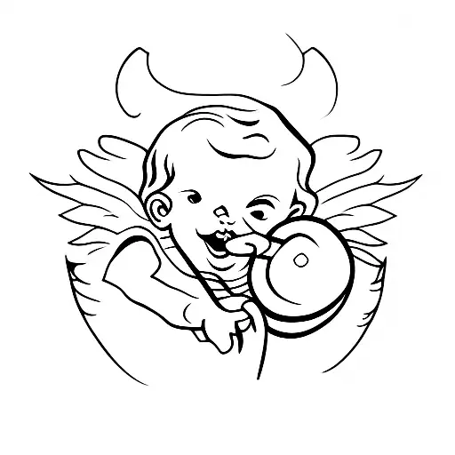 Cherub Holding A Match