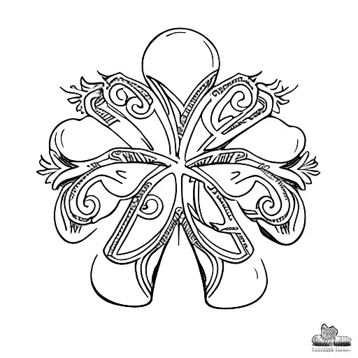 Angel On Cloud Holding A 4 Leaf Clover