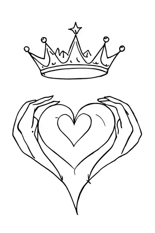 Cibertribain Hamds Doing A Heart Whit A Crown Up Their