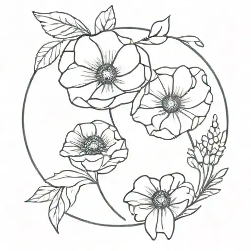 Poppy And Daisy With Bow Tied