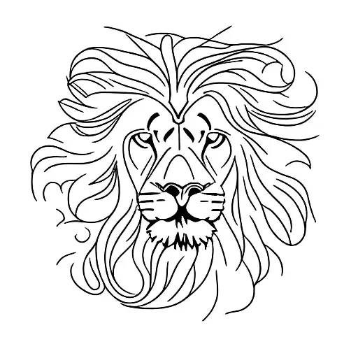 Lion With Flowers As Mane