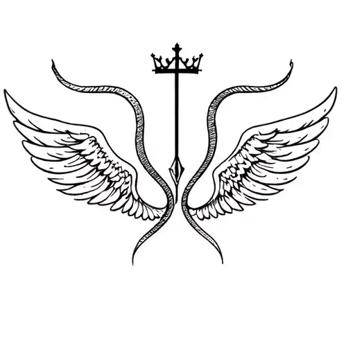 Snake And Cross Angel Wings Crown