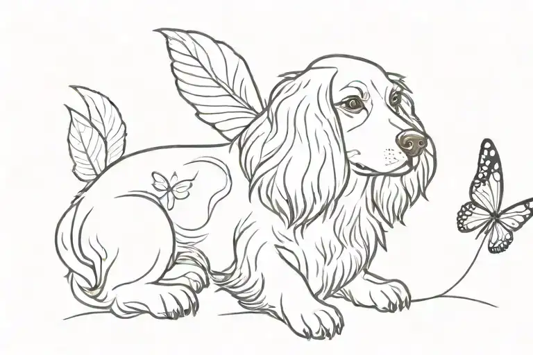 Spaniel Dog With Butterfly Wings