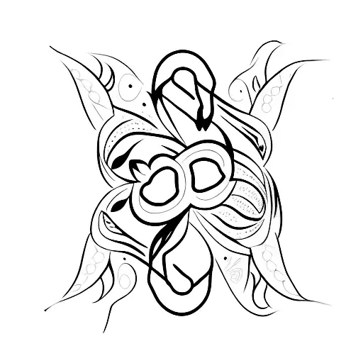 A Minimalist Tattoo Of A Swallow And Word 'B'