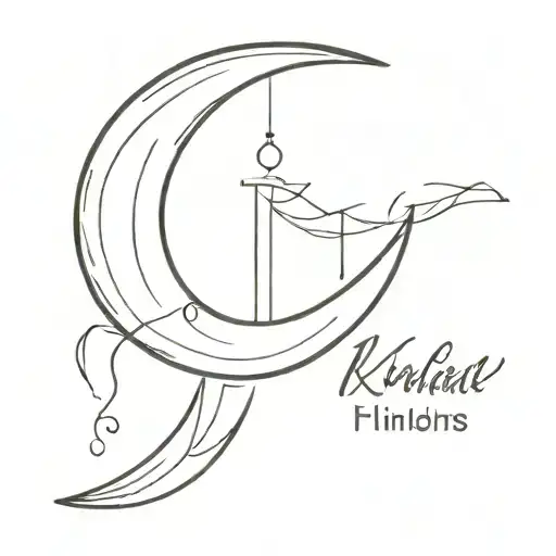 Half Moon And Name Written Inside