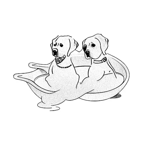 Two Kids And A Dog In A Bowl