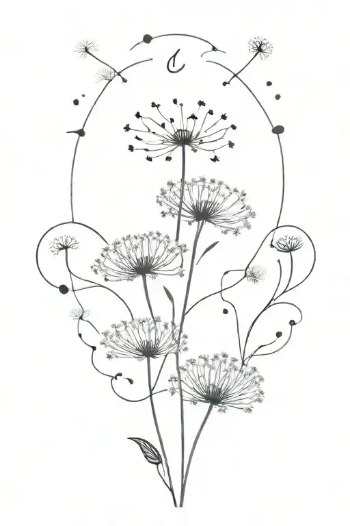 Dandelion Semi Colon Henna Inspired Patterns