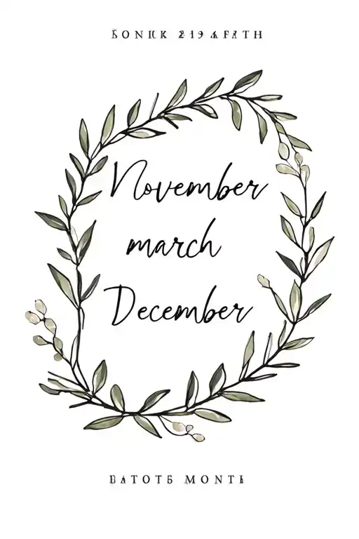 Birth Month Flowers Or November December And March And Olive Branches