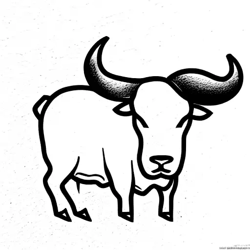 A Mother Bull With A Baby Ram