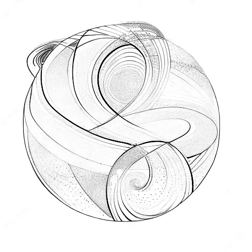 A Blue And White Circle With Swirls