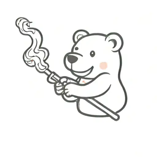 Red Gummy Bear Smoking Weed Joint