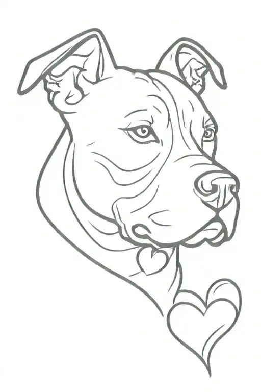 Pitbull With Hearts One Heart