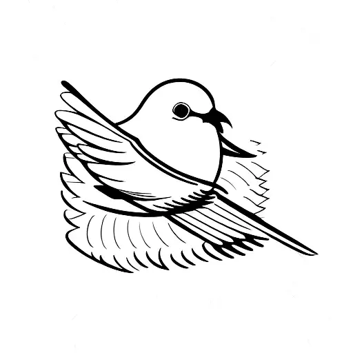 Simple Sunrise Dove Silhouette