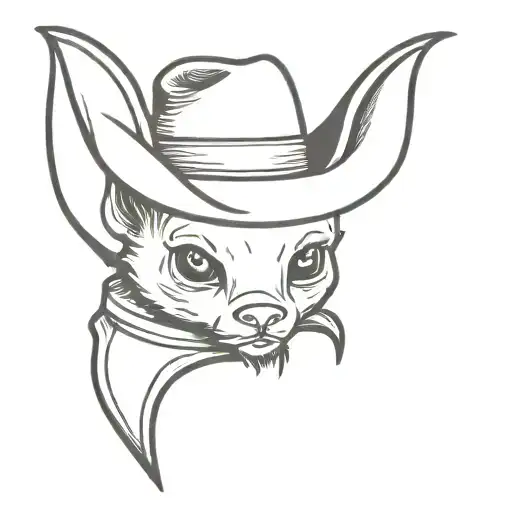 Cute Bat Wearing Cowboy Hat
