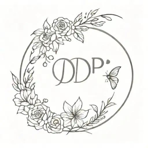 Dp Writing With Flowers Around Forming A Circle
