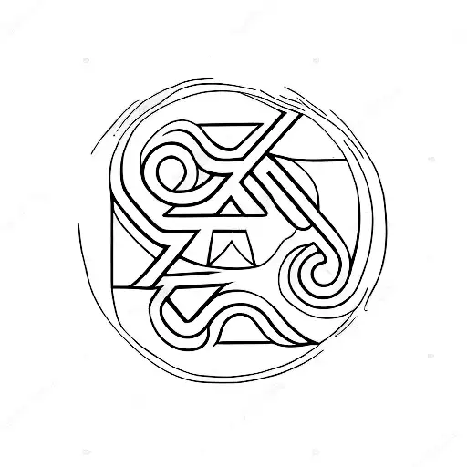 Letters M K E A N In Circle