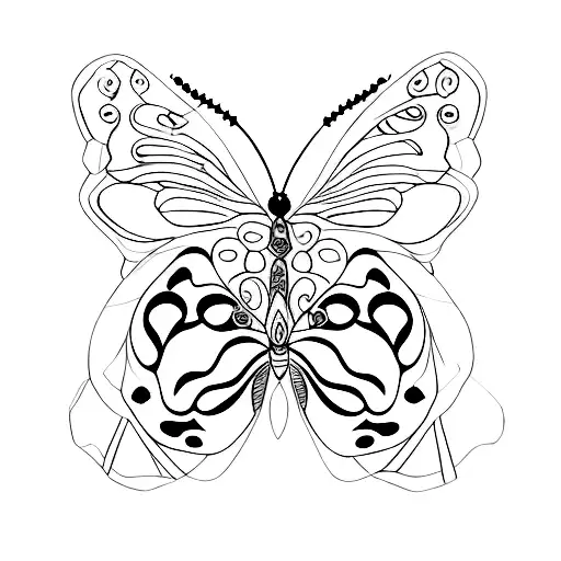 A Butterfly Made Up Of Various Moon Phases