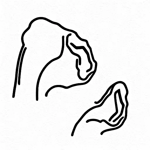 Line Drawing Of Three Dog's Ears Silhouette