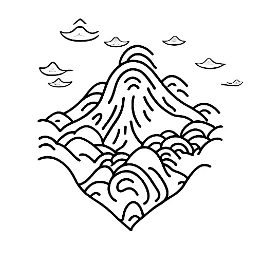 Line Mountain That Becomes A Wave That Becomes A Heartbeat