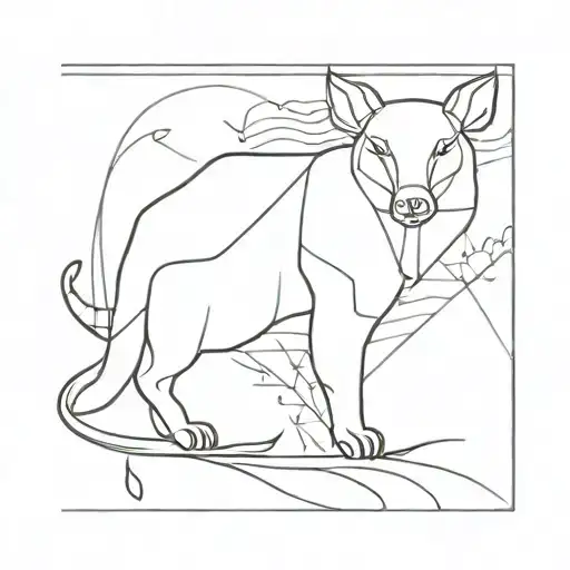 Fun Animal Draw With Lines Only Making A Rude Gesture