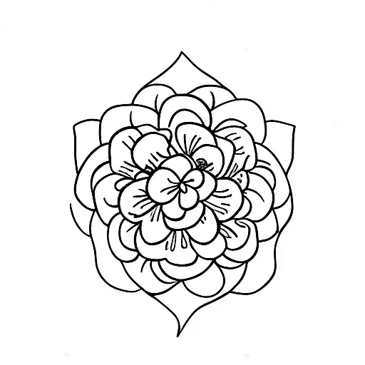 Flower One Line Fine Three Flowers