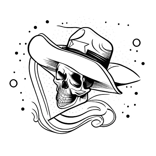 Skull With Cowboy Hat