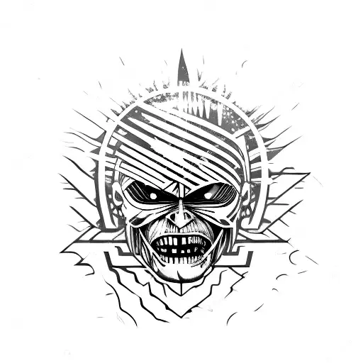 A Cassette Tape With Iron Maiden's Logo Melting Into Music Notes