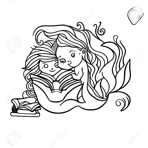 Mermaid Reading A Bedtime Story To Her Child