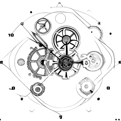 An Intricate Clock Mechanism Intertwined With Gears And Engineering Symbols