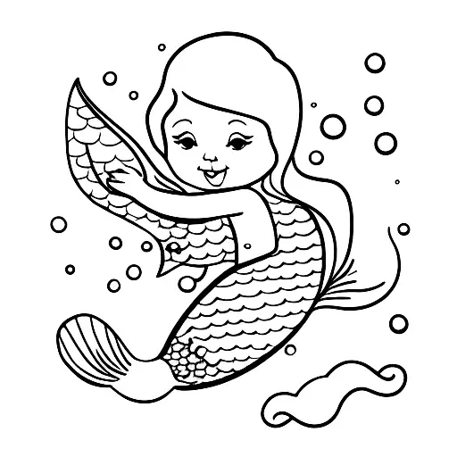Mermaid Holding Baby