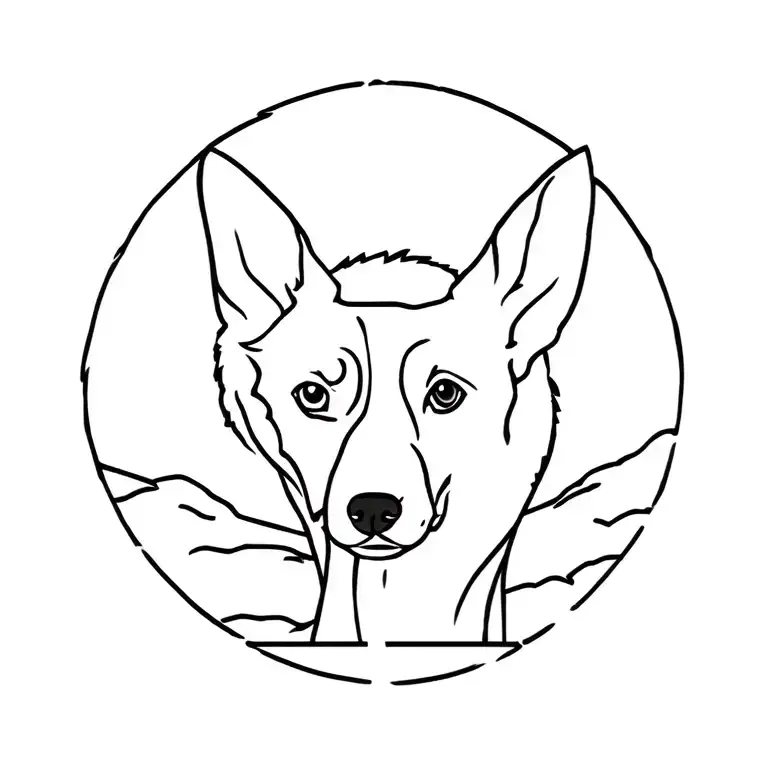 Dog Print With The Norther Lights Shining Inside