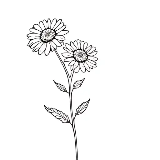 Daisy Aster Flower With Stem