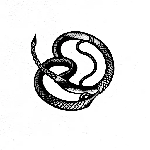 Knife With A Winding Snake