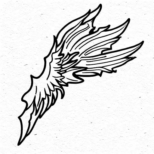 Burning Skeletal Wing