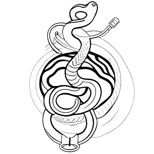 Snake Coiled Around Lock