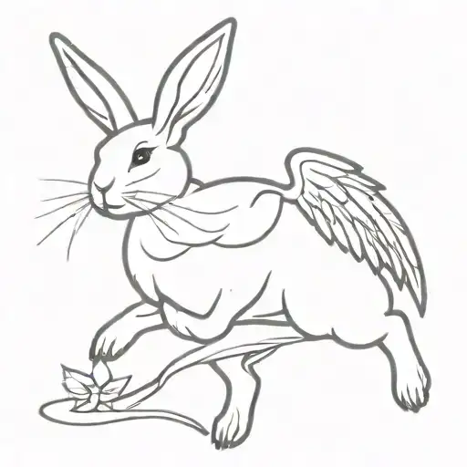 Bunny With Angel Wings Flying