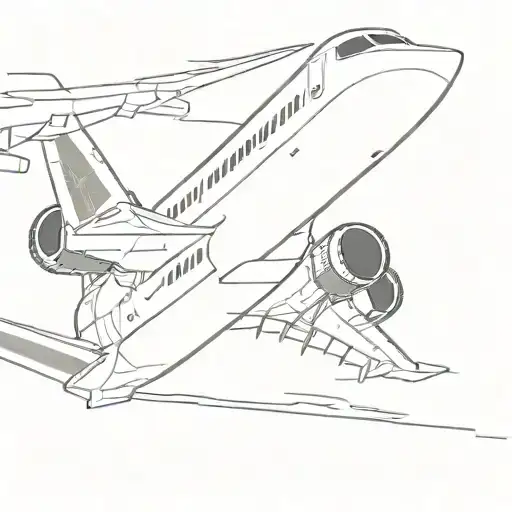 Airbus Outline With A Line Going From The Nose Around My Arm To The Tail